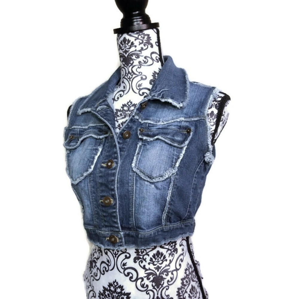 Blue Asphalt Women's Cropped Denim Vest